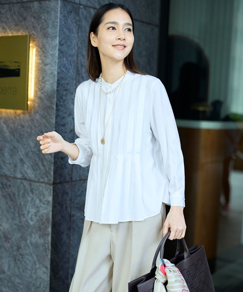 自由区 【カタログ掲載】ドレープブロードタック ブラウス 