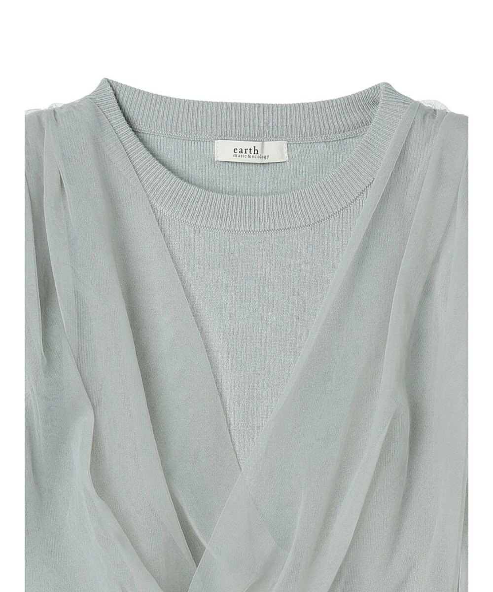 earth music&ecology チュールドッキングニットプルオーバー 