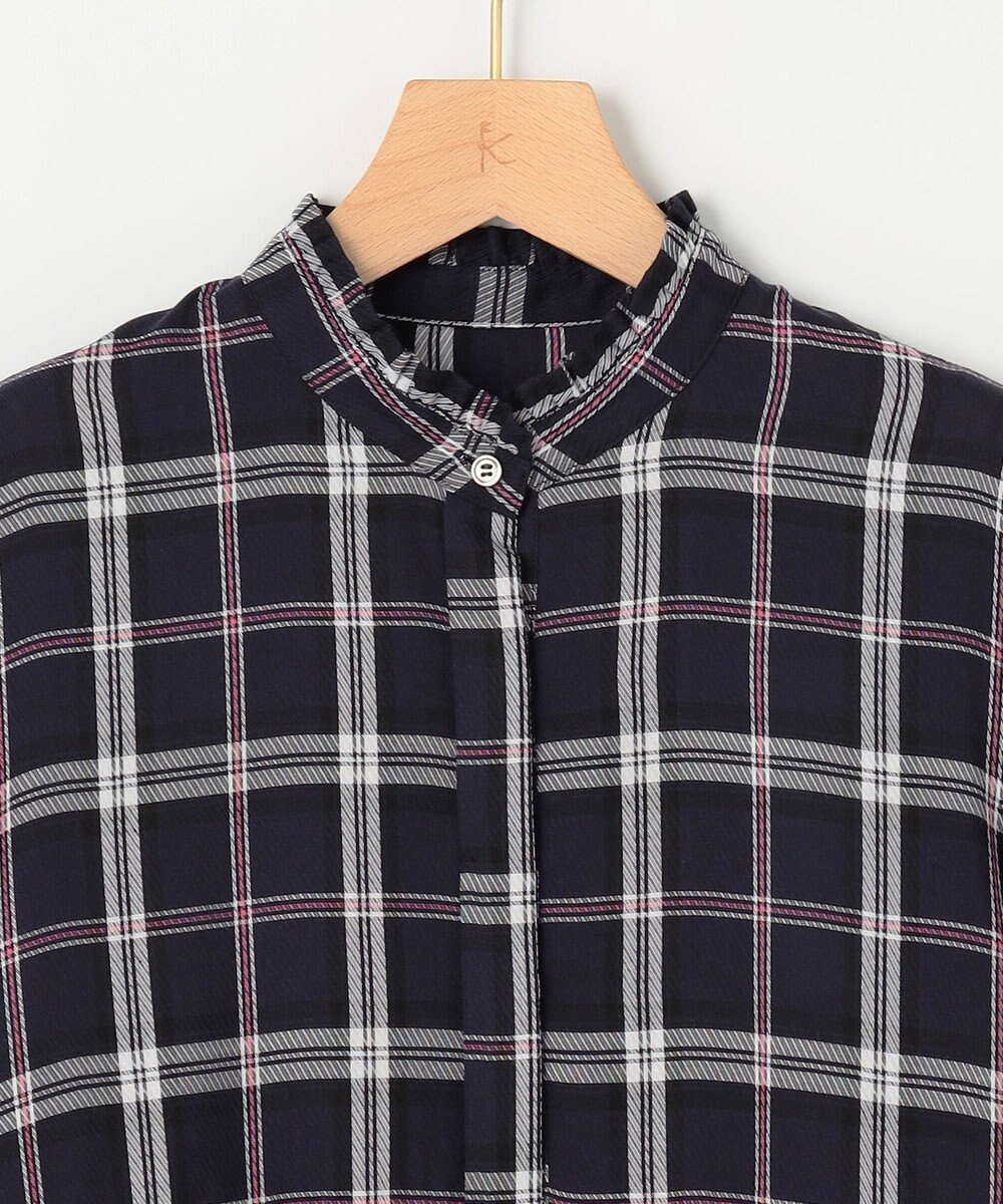 組曲 【WEB限定】シアーツイルチェック チュニックブラウス 