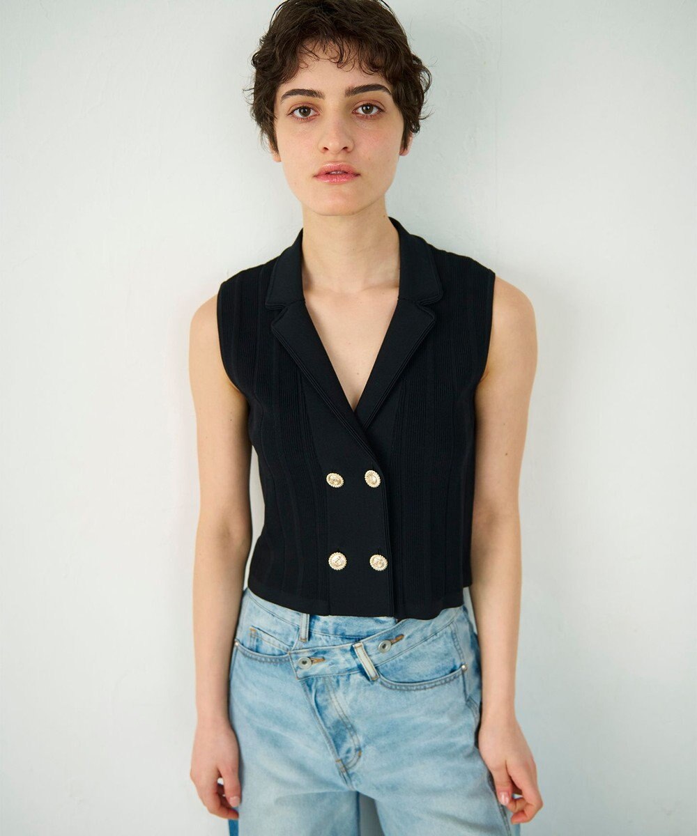 GRACE CONTINENTAL ダブルフロントニットジレ 