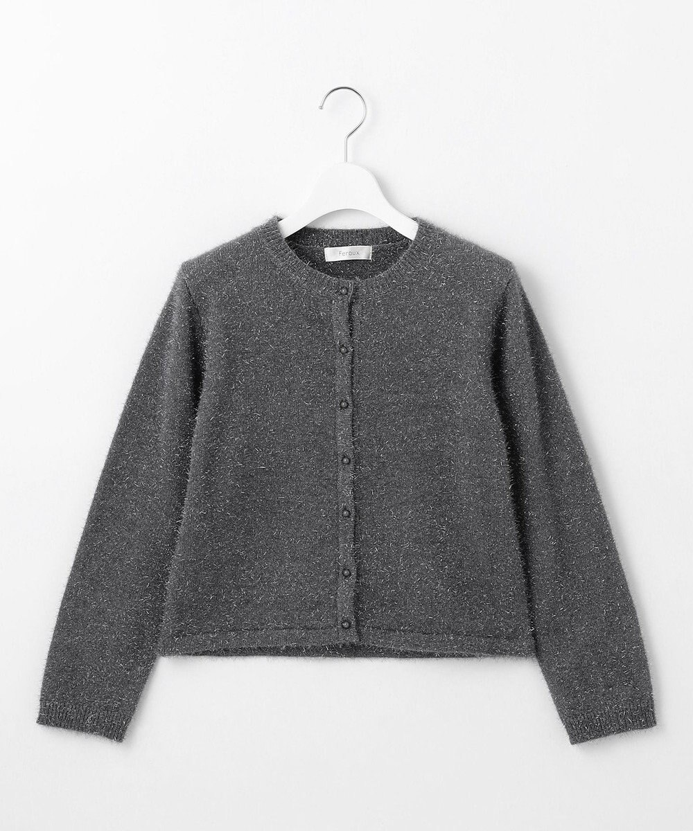 Feroux 【洗える】ラメシャギー カーディガン 