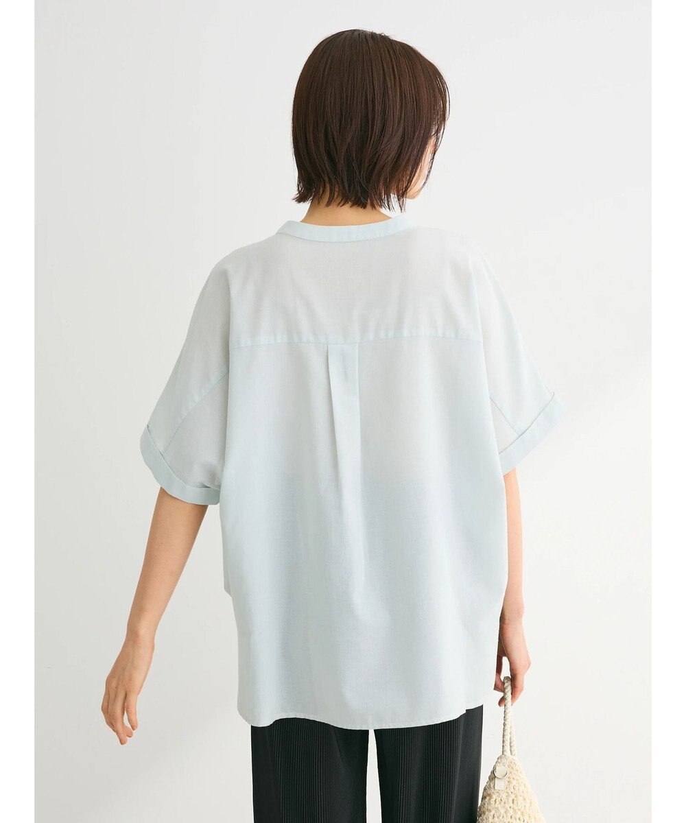 Green Parks 綿麻混フレンチスリーブスキッパーシャツ 