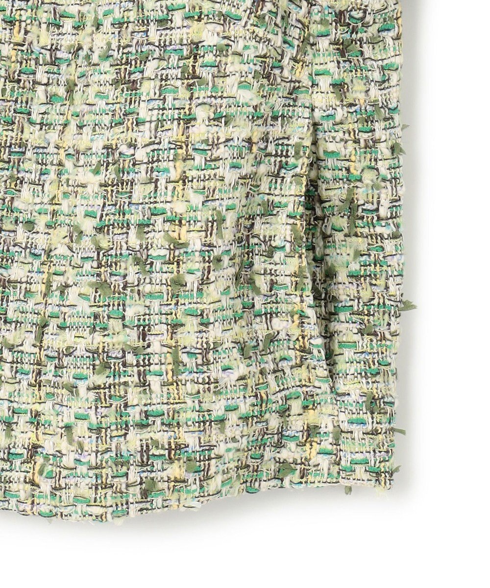 BEIGE， TEASEL / ノーカラーツイードショートジャケット 