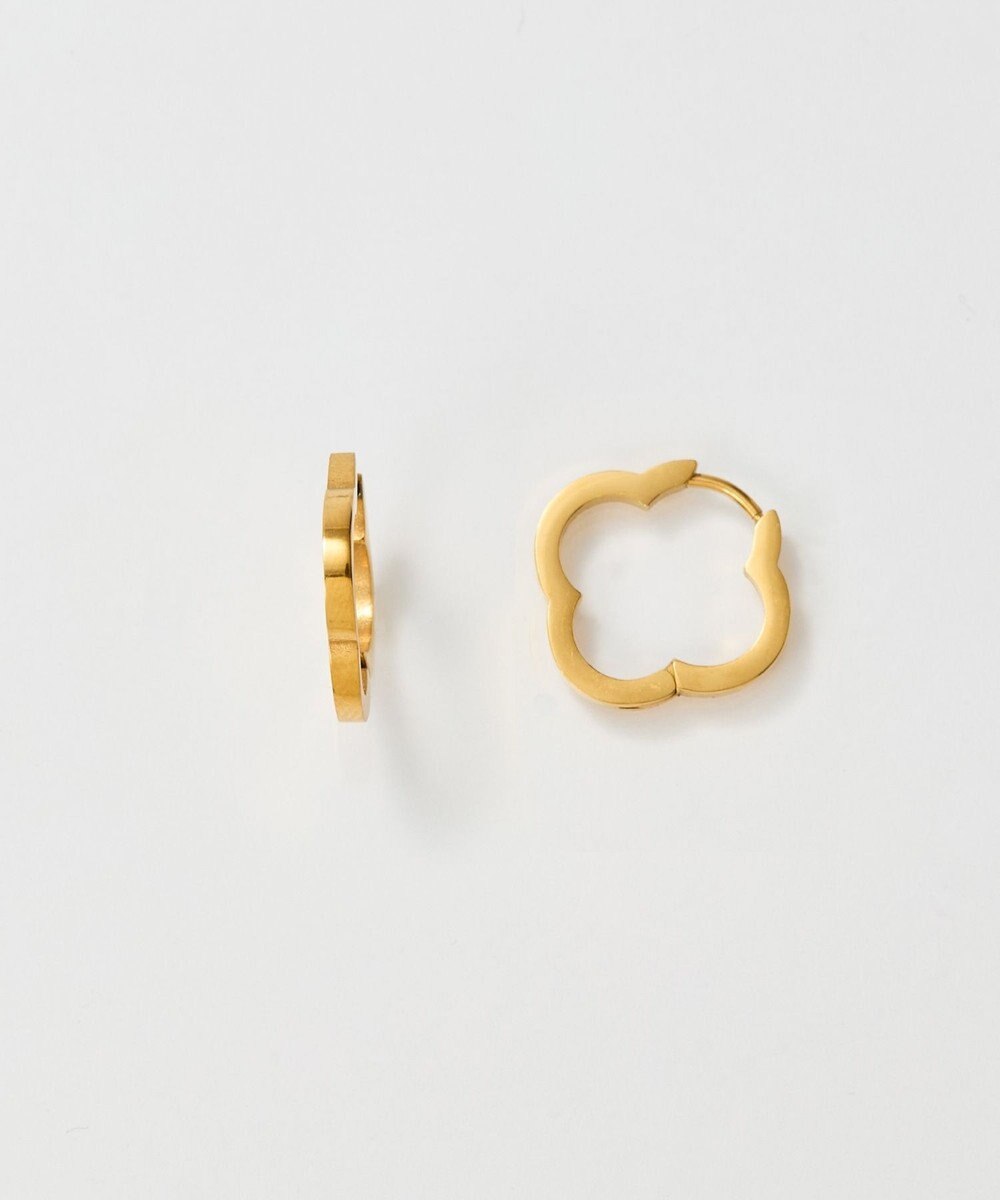 Phoebe 【金属アレルギー対応】フラワーワンタッチフープピアス　ゴールド/サージカルステンレス 