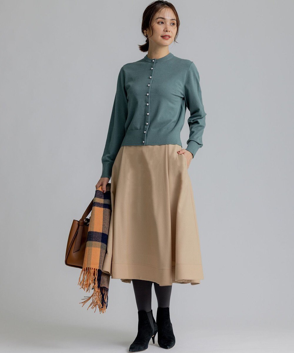 組曲 【WEB一部店舗限定】ウールジョーゼット フレアスカート 