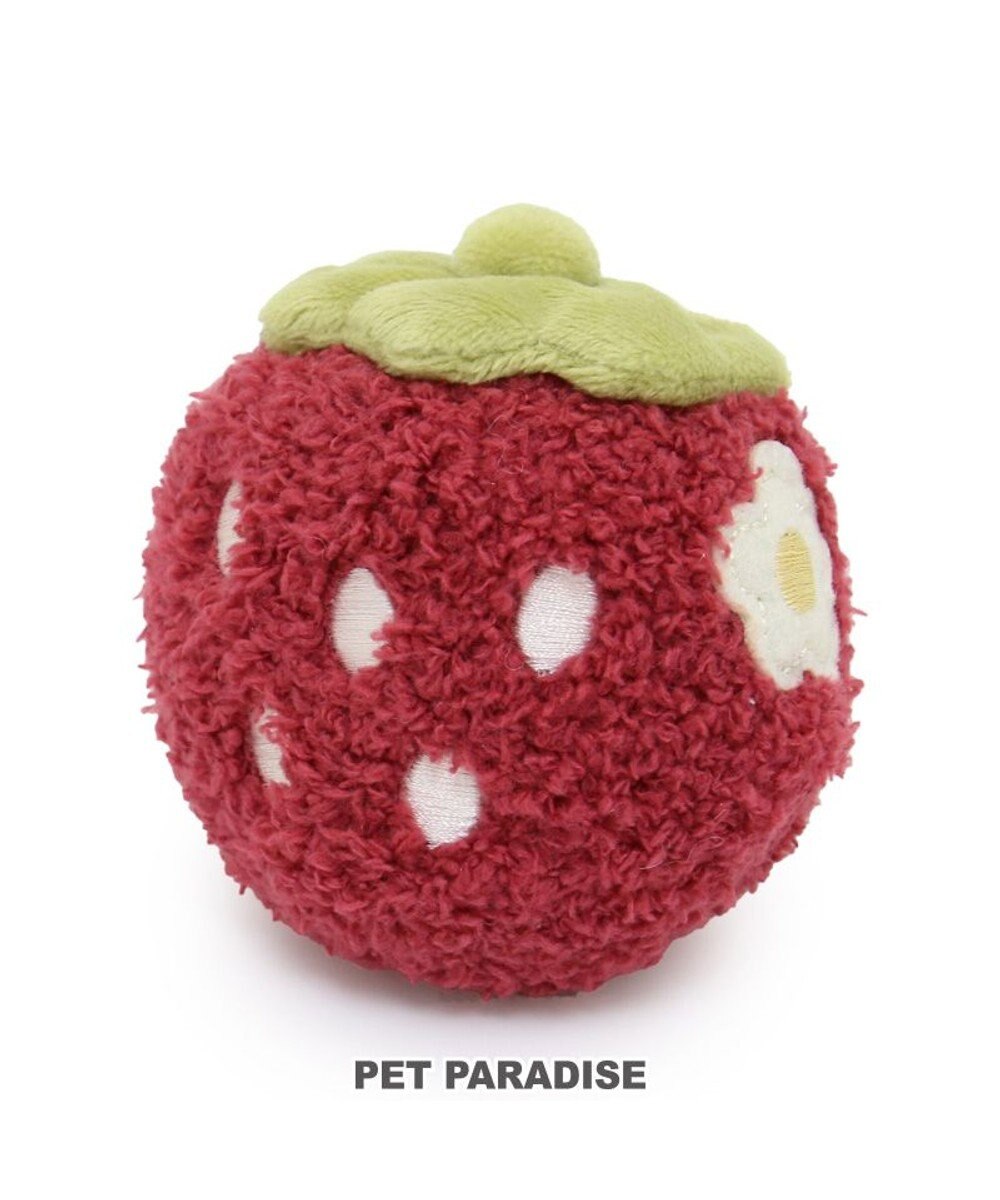 PET PARADISE ペットパラダイス ふわころトイ 《苺  レッド》 小型犬 レッド