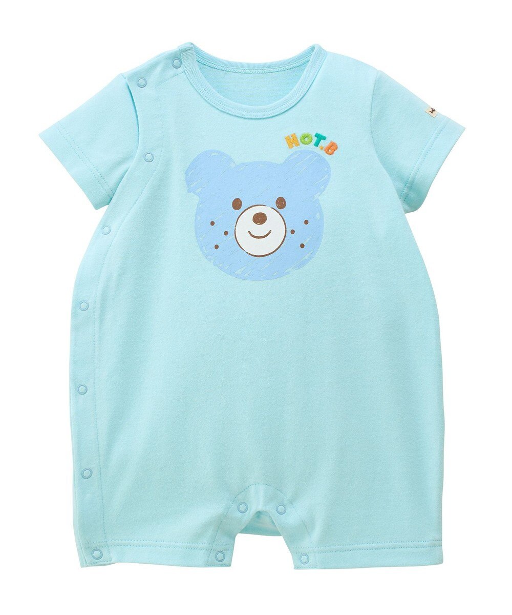 MIKI HOUSE HOT BISCUITS 【70-80cm】カラフルビーンズ フェイスプリント ショートオール 