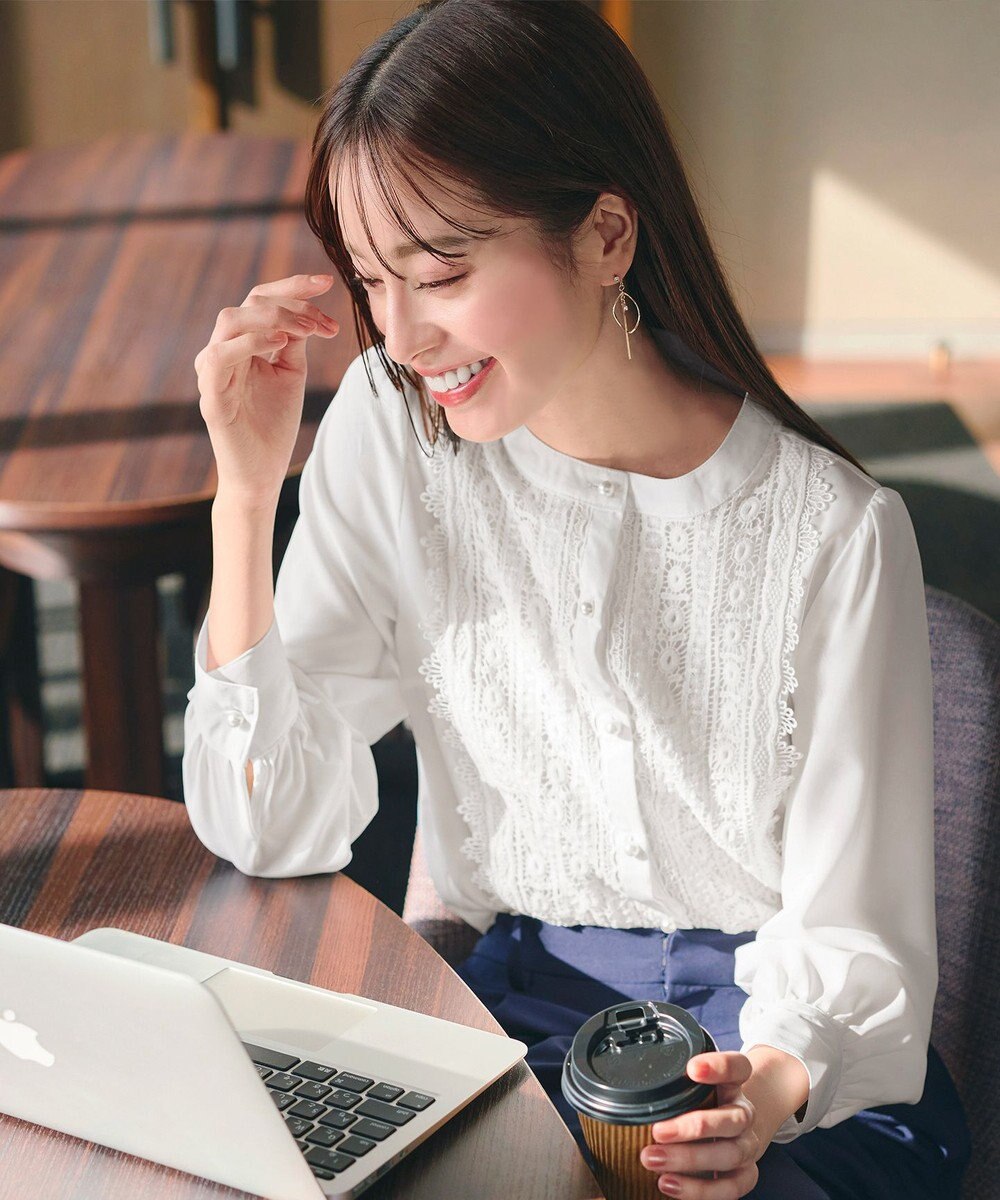 Tiaclasse L 【新色追加】レースブラウス 