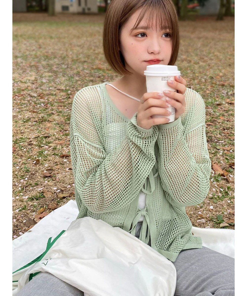 Green Parks ＳＥＴ２点　透かしカーデ＋キャミソール 