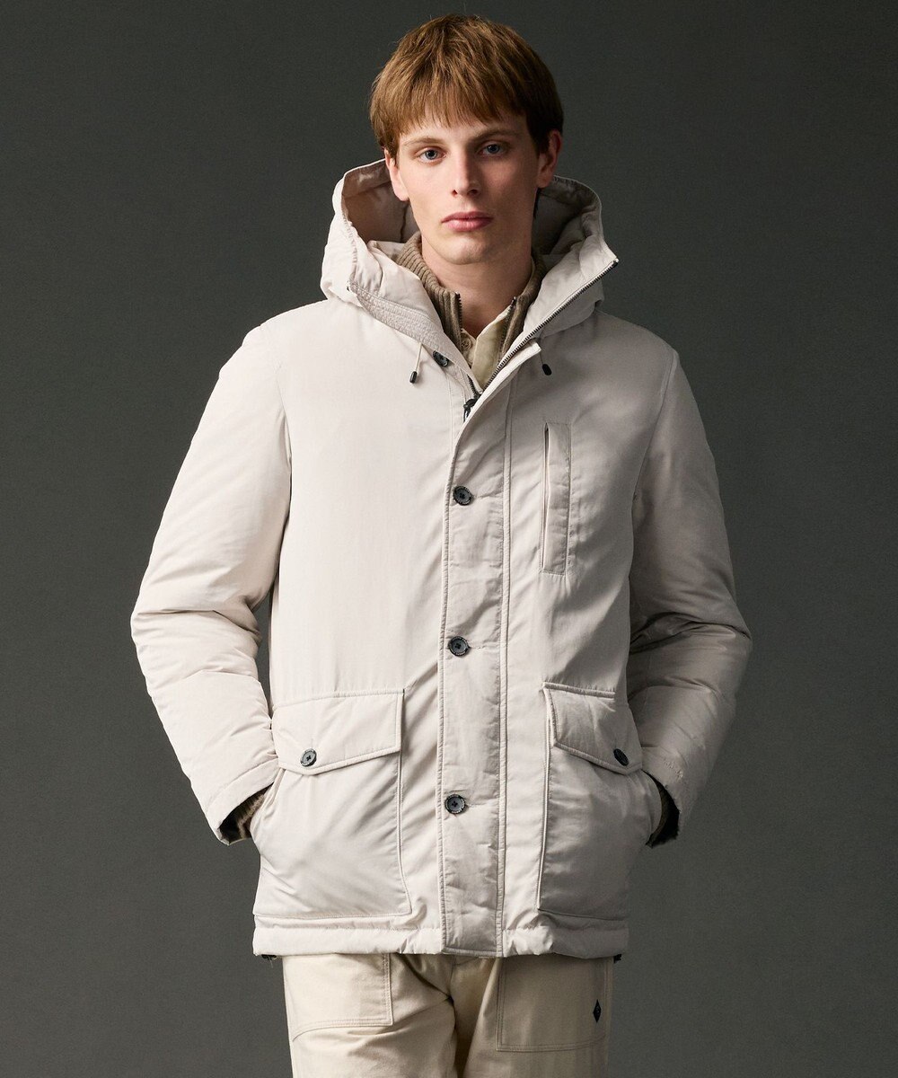 JOSEPH ABBOUD MOUNTAIN 【サスティナブル/ECO撥水/ECOファー/９ポケット】ナイロンピーチダウンコート 
