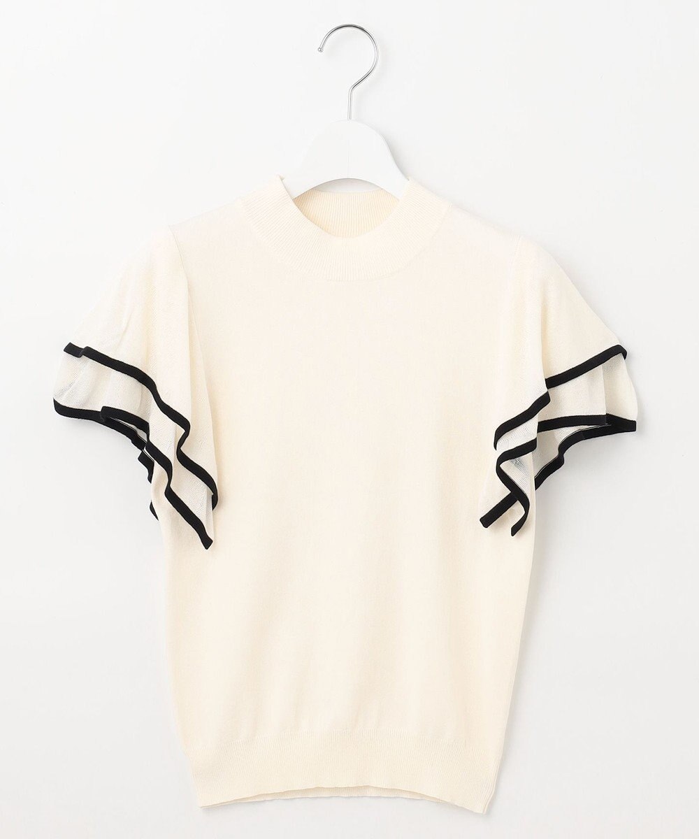 Feroux 【洗える】フリルスリーブハイネック プルオーバー 