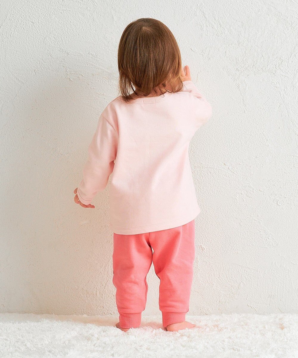 MIKI HOUSE HOT BISCUITS 【80-120cm】ミニ裏毛パイル素材 ティーカップ柄 ルームウェアセット 