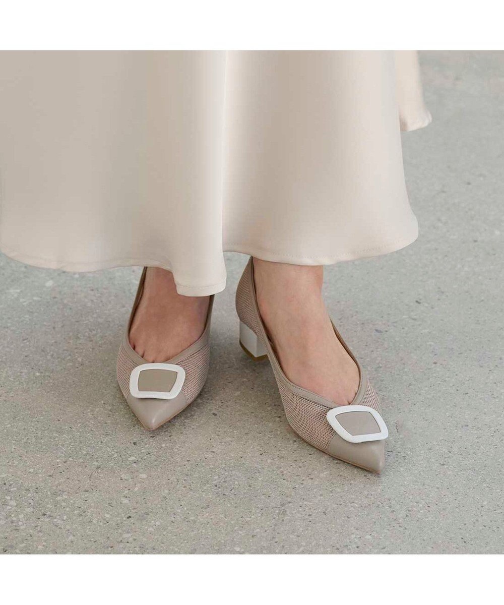 MODE ET JACOMO <MODE ET JACOMO>ポインテッドバックルデザインパンプス 