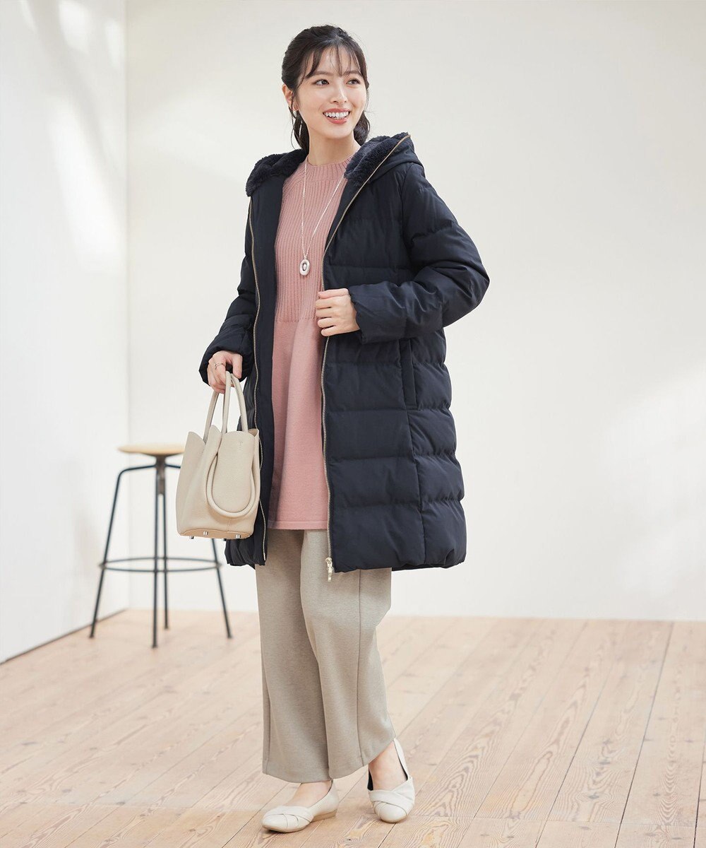 Tiaclasse フード裏エコファーダウンコート 