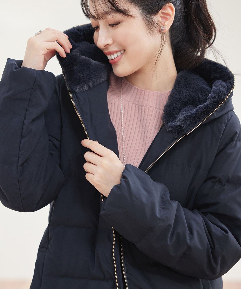 Tiaclasse フード裏エコファーダウンコート 