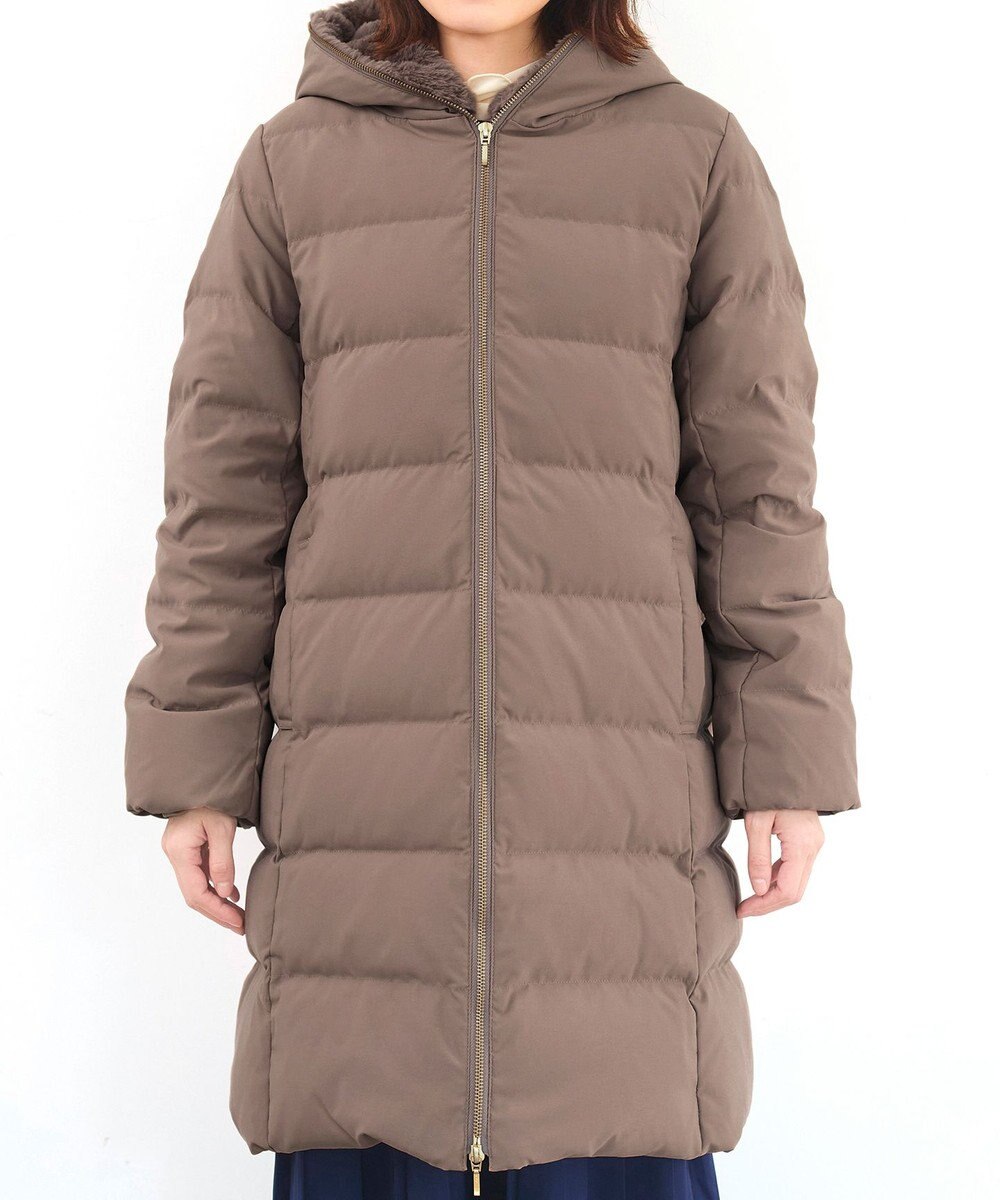 Tiaclasse フード裏エコファーダウンコート 