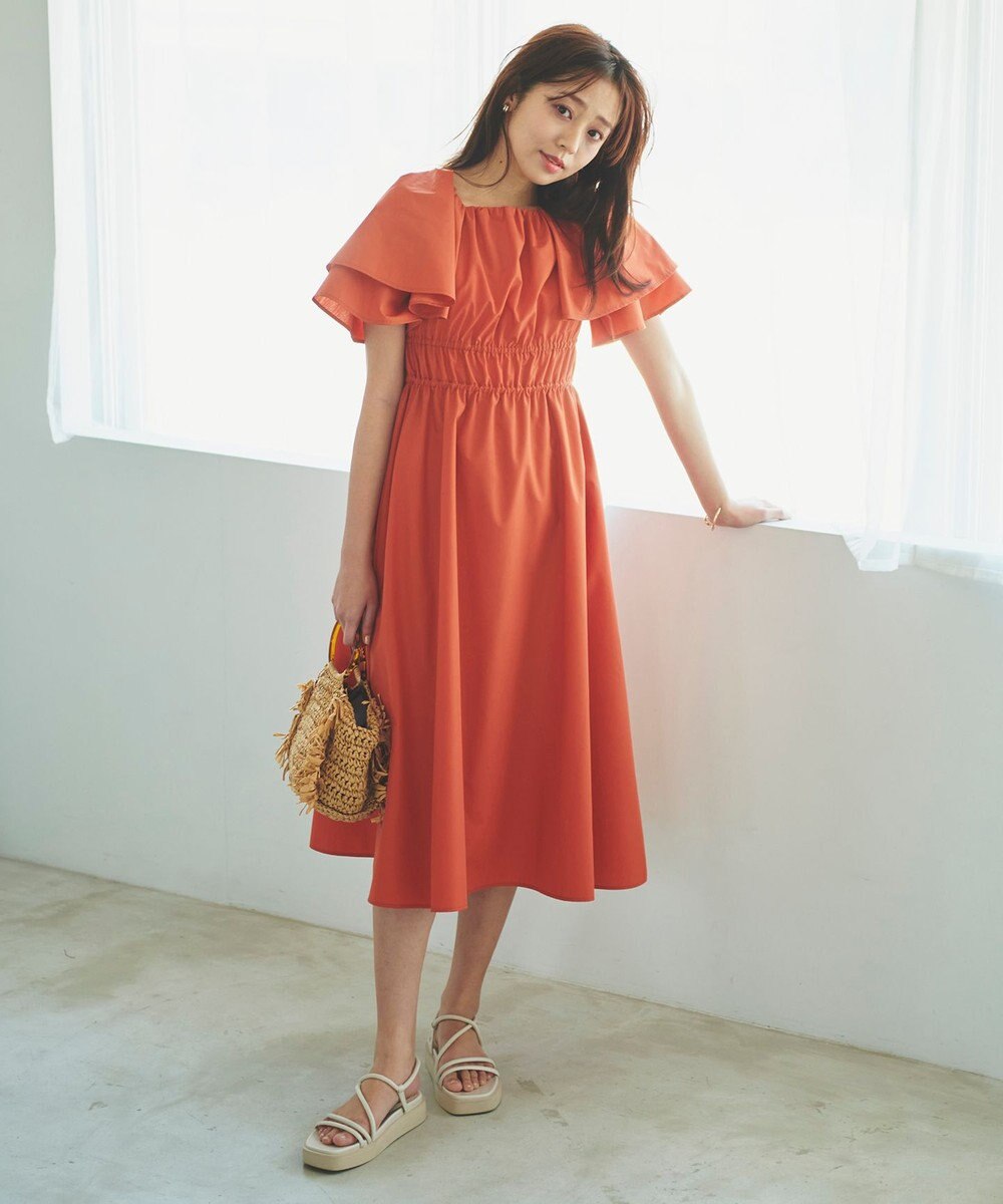 Feroux 【洗える】ラッフル ワンピース 