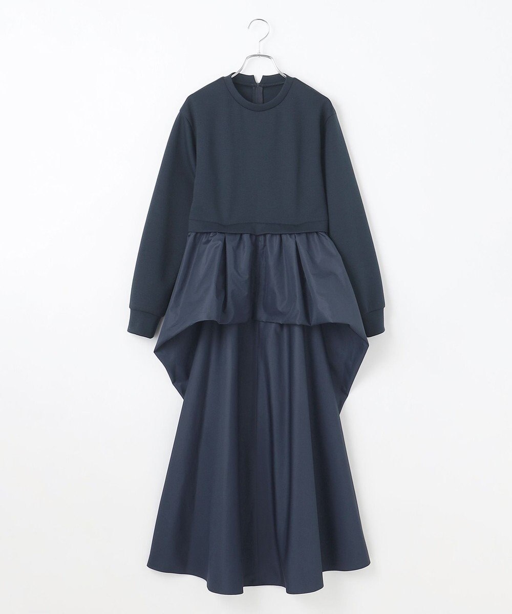 #Newans 【撥水/マシンウォッシャブル】クリオネシルエットコンビドレス 