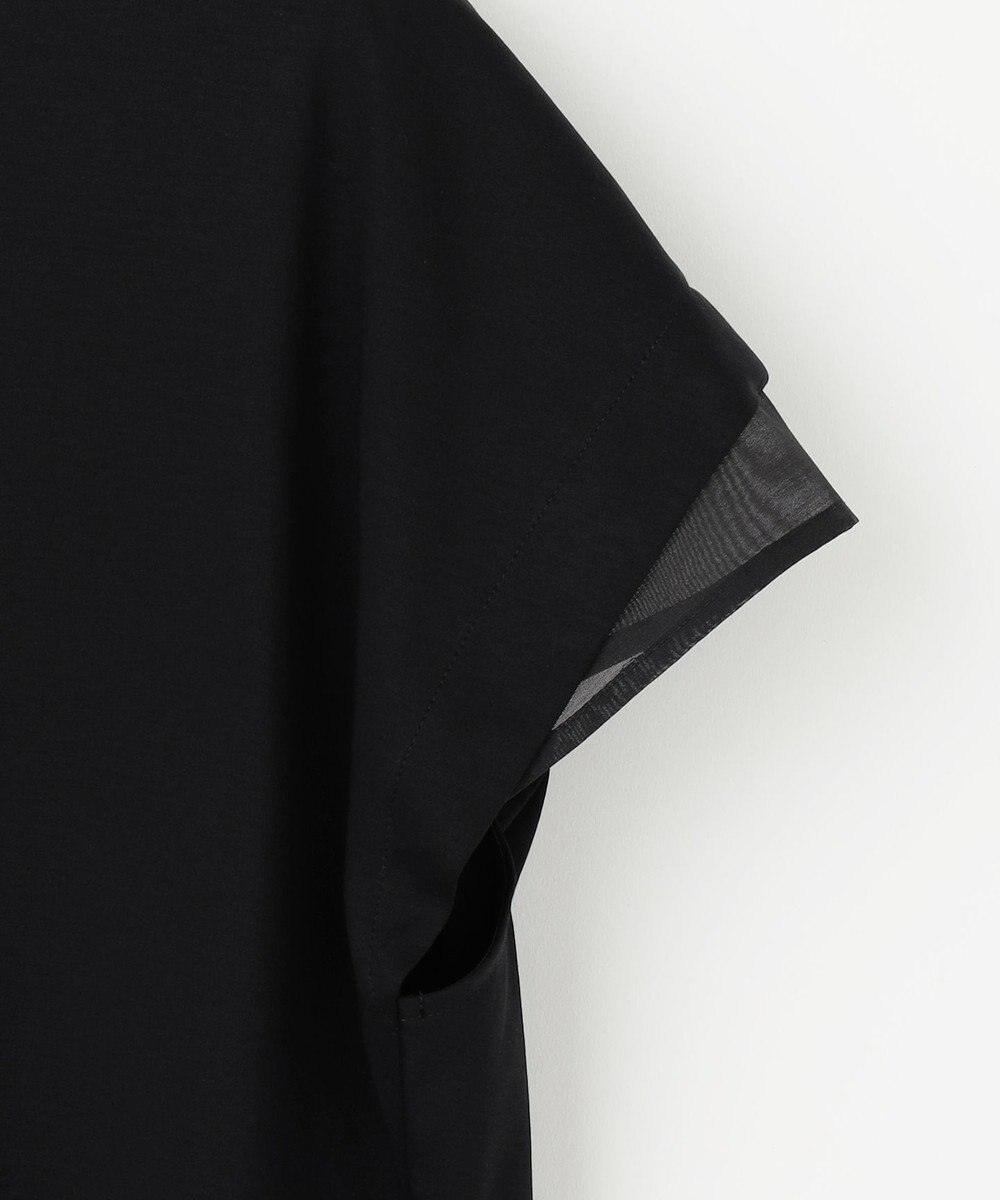 23区 L 【洗える】スムースコンビジャージー フレンチスリーブ カットソー 