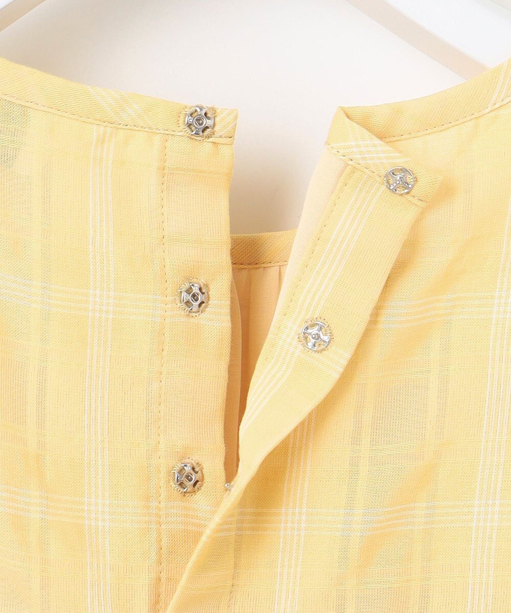 J.PRESS LADIES S 【洗える】SHEER チェック フレアスリーブ ブラウス 