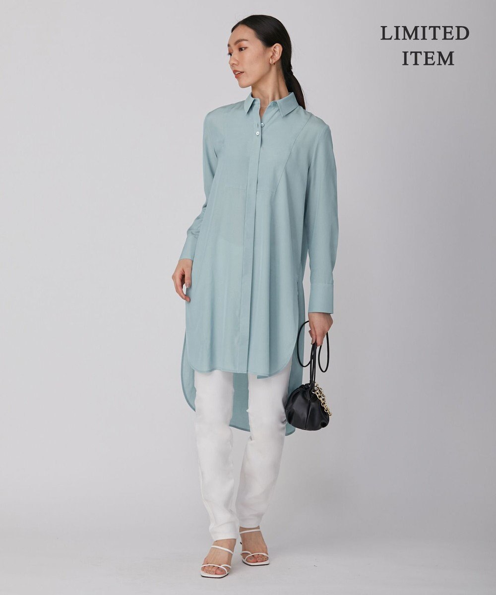 ICB 【WEB限定】 アセテートレーヨン ロングシャツ 