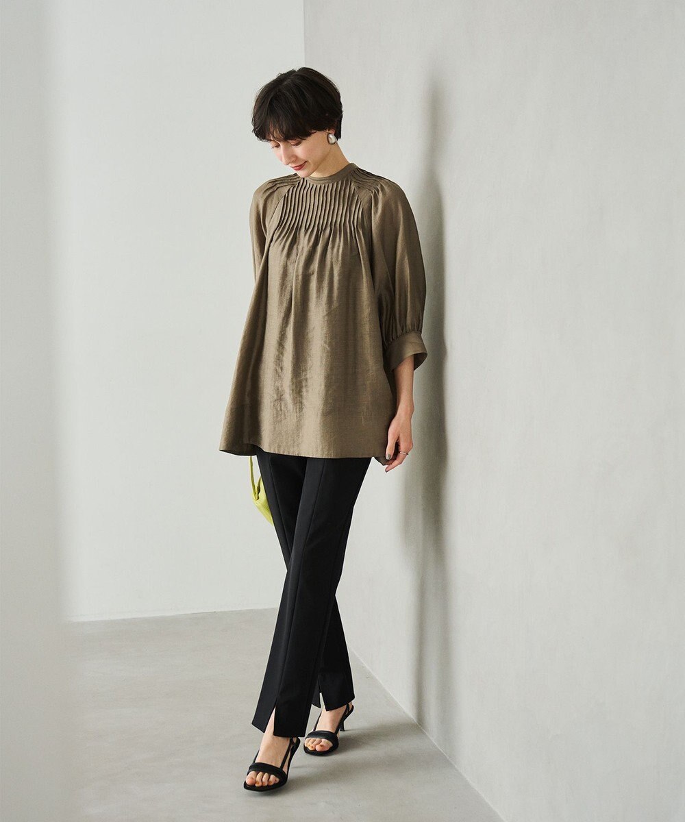 #Newans 【金子綾さんインスタライブご紹介アイテム】（前後着用可能）ピンタックシアーブラウス 