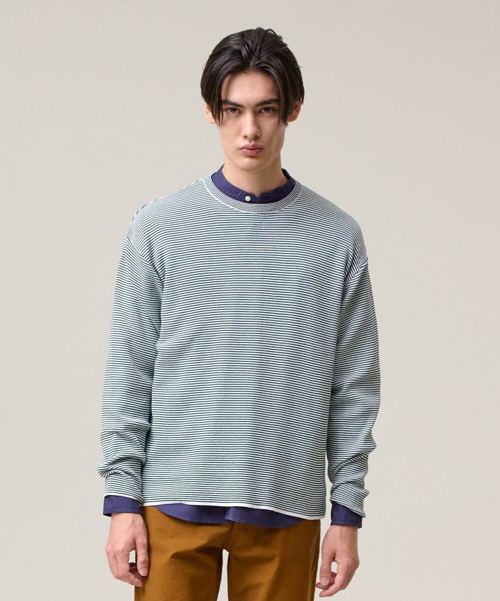 J.PRESS MEN 【Tシャツ感覚で着られる新感覚ニット】ボーダーニット ロングスリーブＴシャツ 