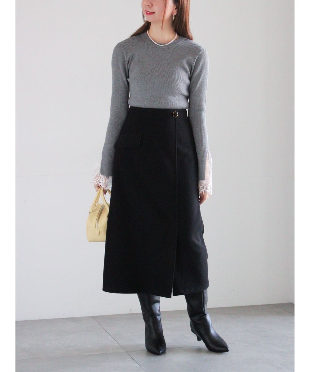 Te chichi メルトンジャージートラペーズスカート 
