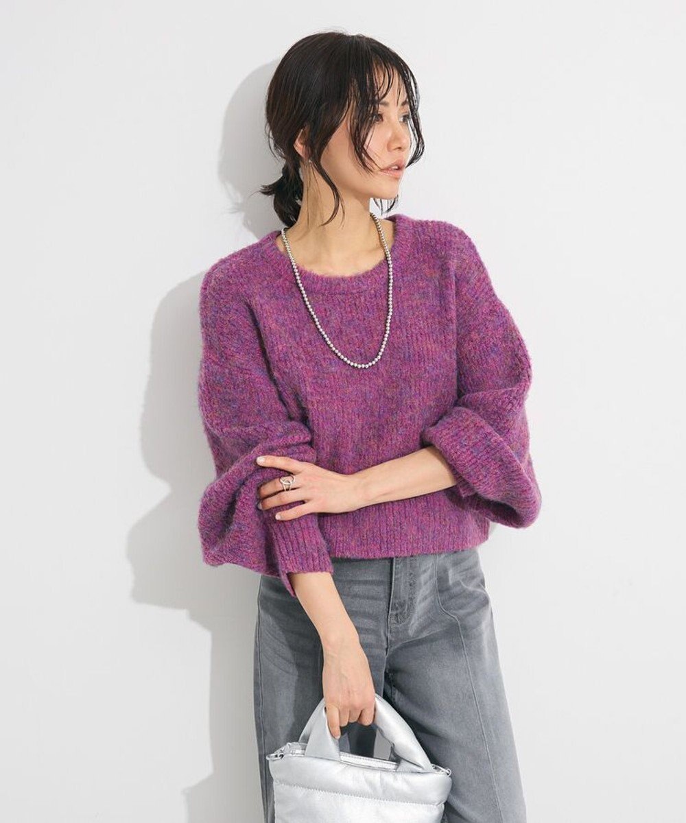 Green Parks ・ＥＬＥＮＣＡＲＥ　ＤＵＥ　ミックスシャギーニット 