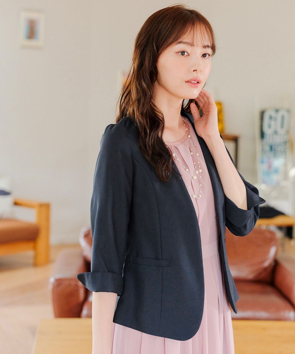 Tiaclasse 【吸水速乾・接触冷感・UVケア・防シワ・洗える】カチオンカラーレスジャケット 