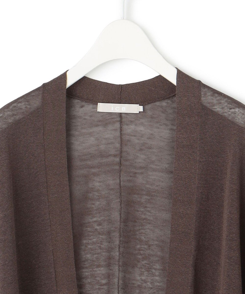ICB 【洗える】 リネンポリエステルハイゲージ カーディガン 