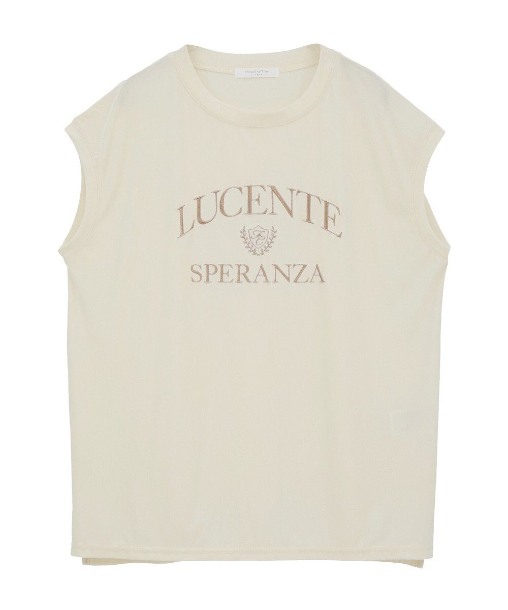 Green Parks ベロアロゴフレンチスリーブチュニック 