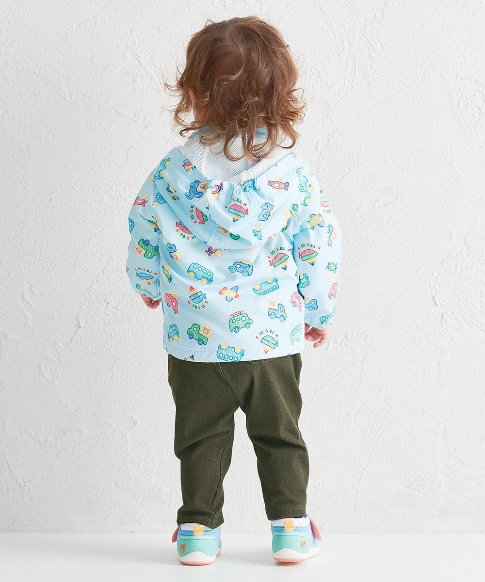 MIKI HOUSE HOT BISCUITS 【80-120cm】ビーンズ×乗り物 総柄ウインドブレーカー 