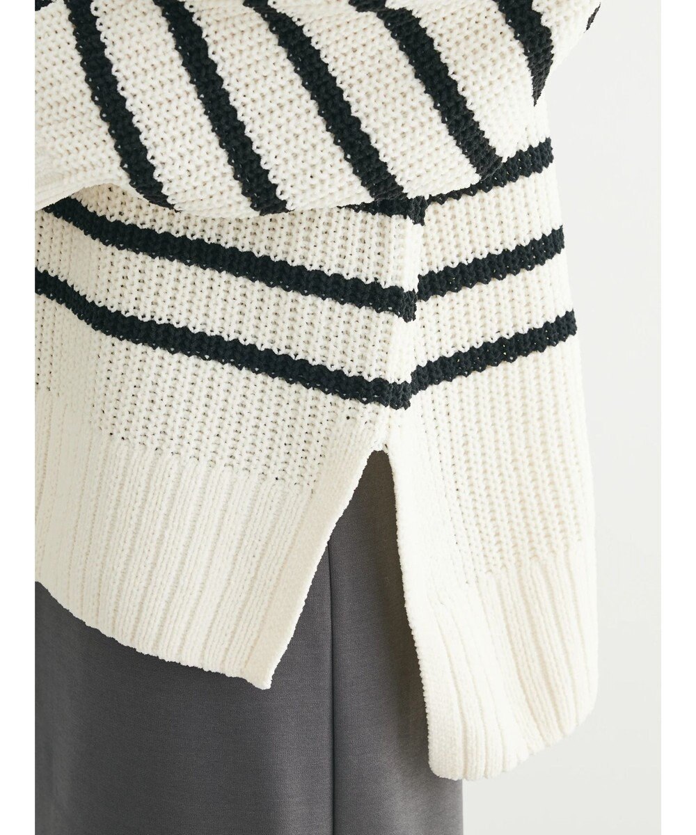 Green Parks ｍｏｋｏモール畦ニット前後差プルオーバー 