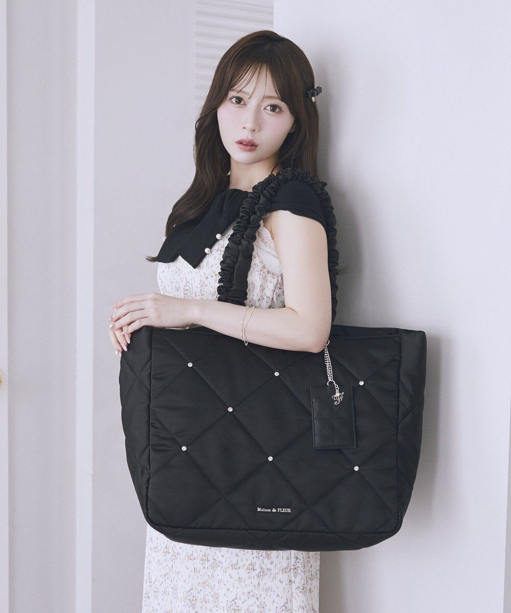 Maison de FLEUR キルティングエアリーキャリーオンバッグ 