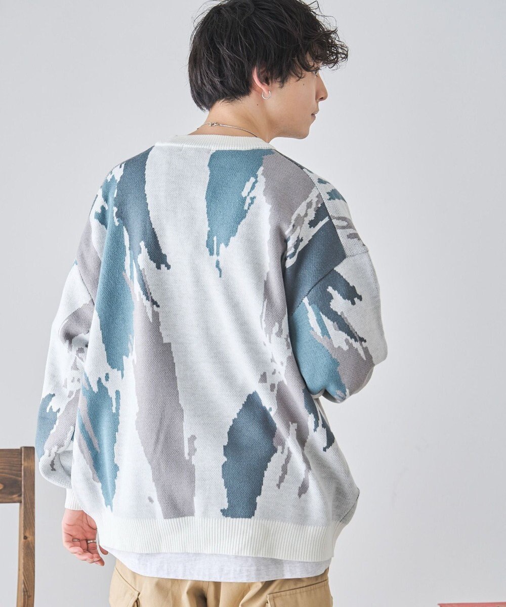 WEGO オーバーフィットパターンカーディガン 