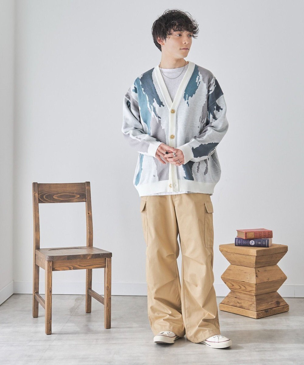 WEGO オーバーフィットパターンカーディガン 