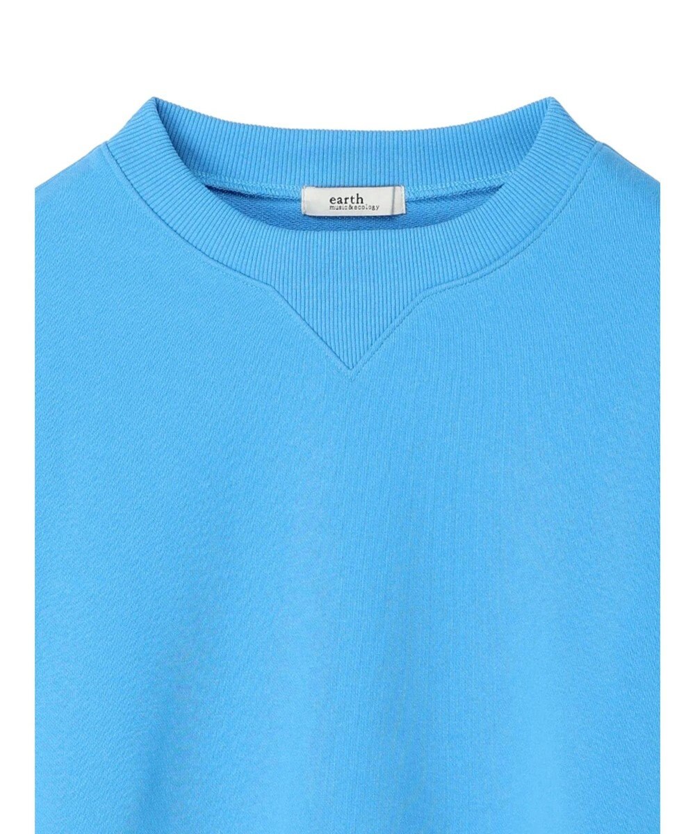 earth music&ecology クルーネック袖シャーリングスウェット 