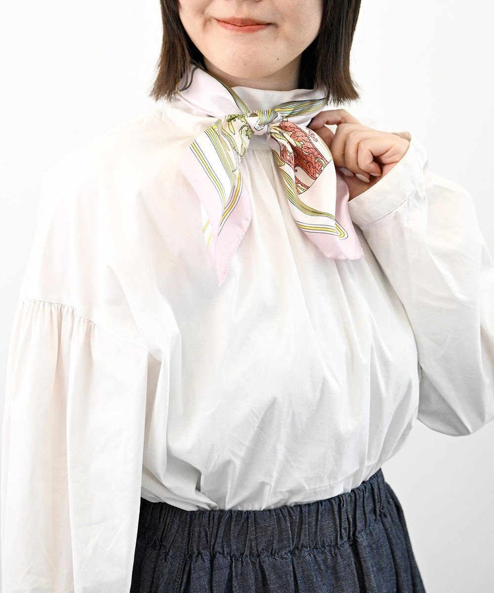 Marca ＜春の新色！＞【伝統横濱スカーフ】フラワーベースヌーヴォー  小判 シルクツイルスカーフ 