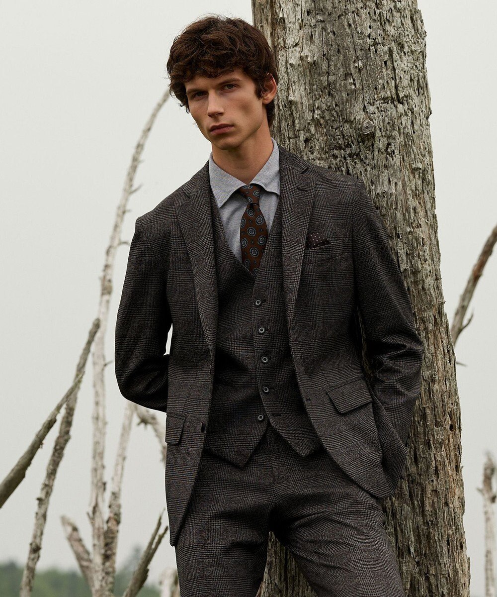 JOSEPH ABBOUD 【キングサイズ・ストレッチ】ツィーディージャージ　ジャケット 