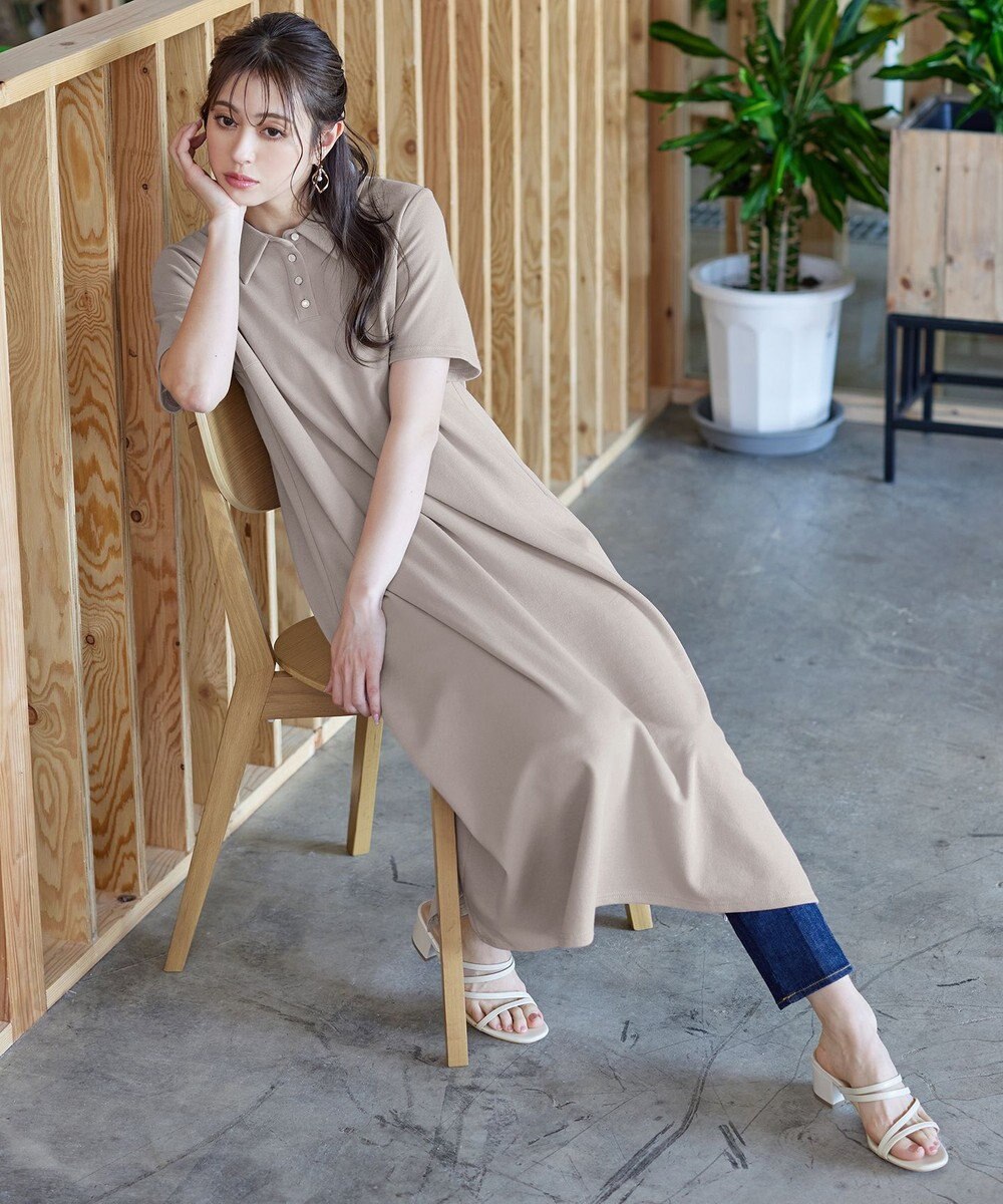 Tiaclasse 【洗える】ポロシャツワンピース 