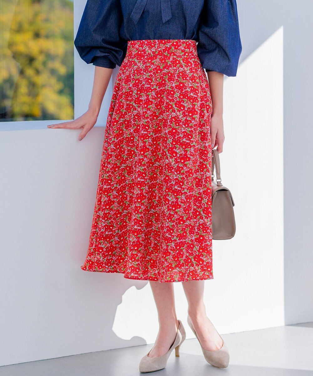 組曲 プランタンプリント フレアスカート 