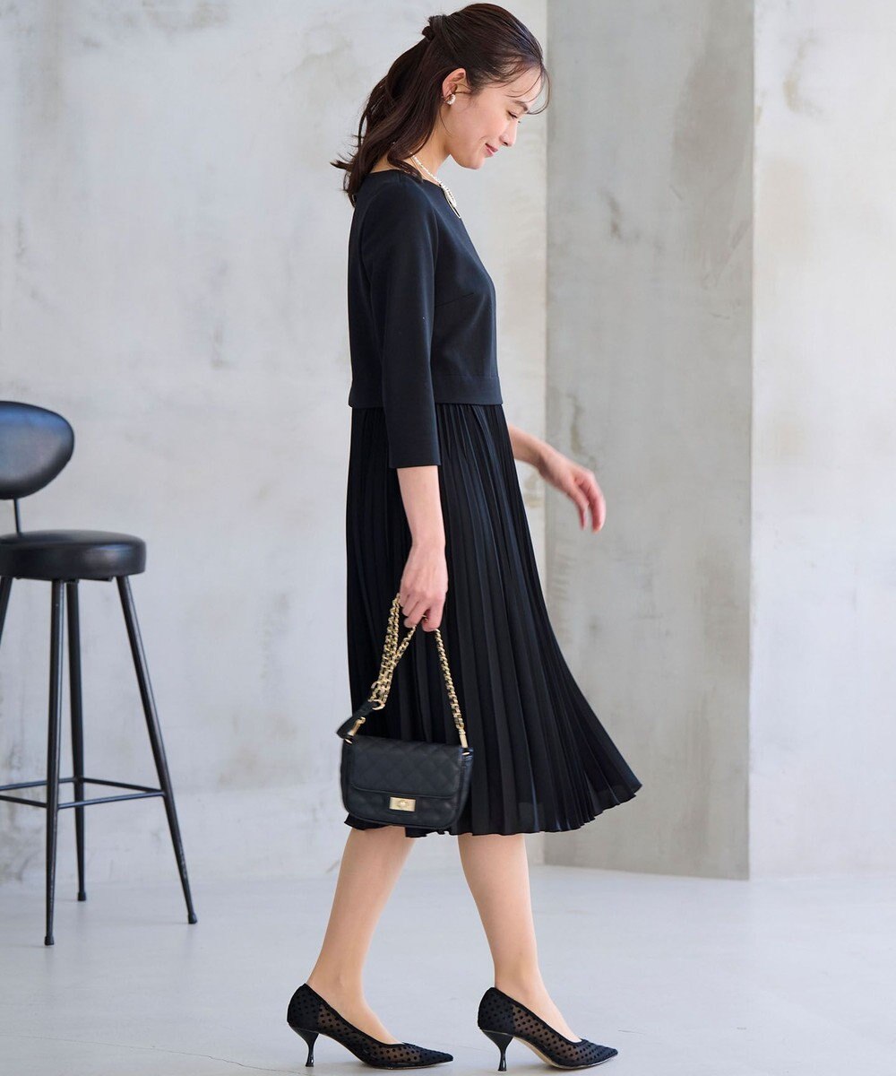 組曲 【KUMIKYOKU NAVY】ジャージーコンビプリーツ ワンピース 