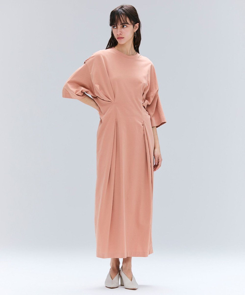 BEIGE， 【洗える】S.BABILA / スリットネックウエストタックワンピース 