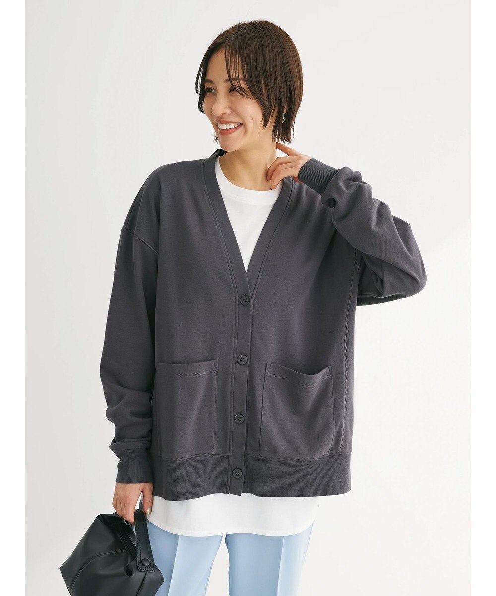 Green Parks ミニ裏毛Ｖネックカーディガン 