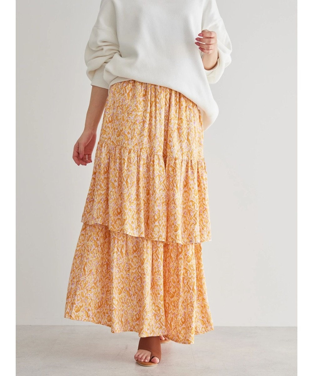 AMERICAN HOLIC ティアードエスニックプリントスカート 
