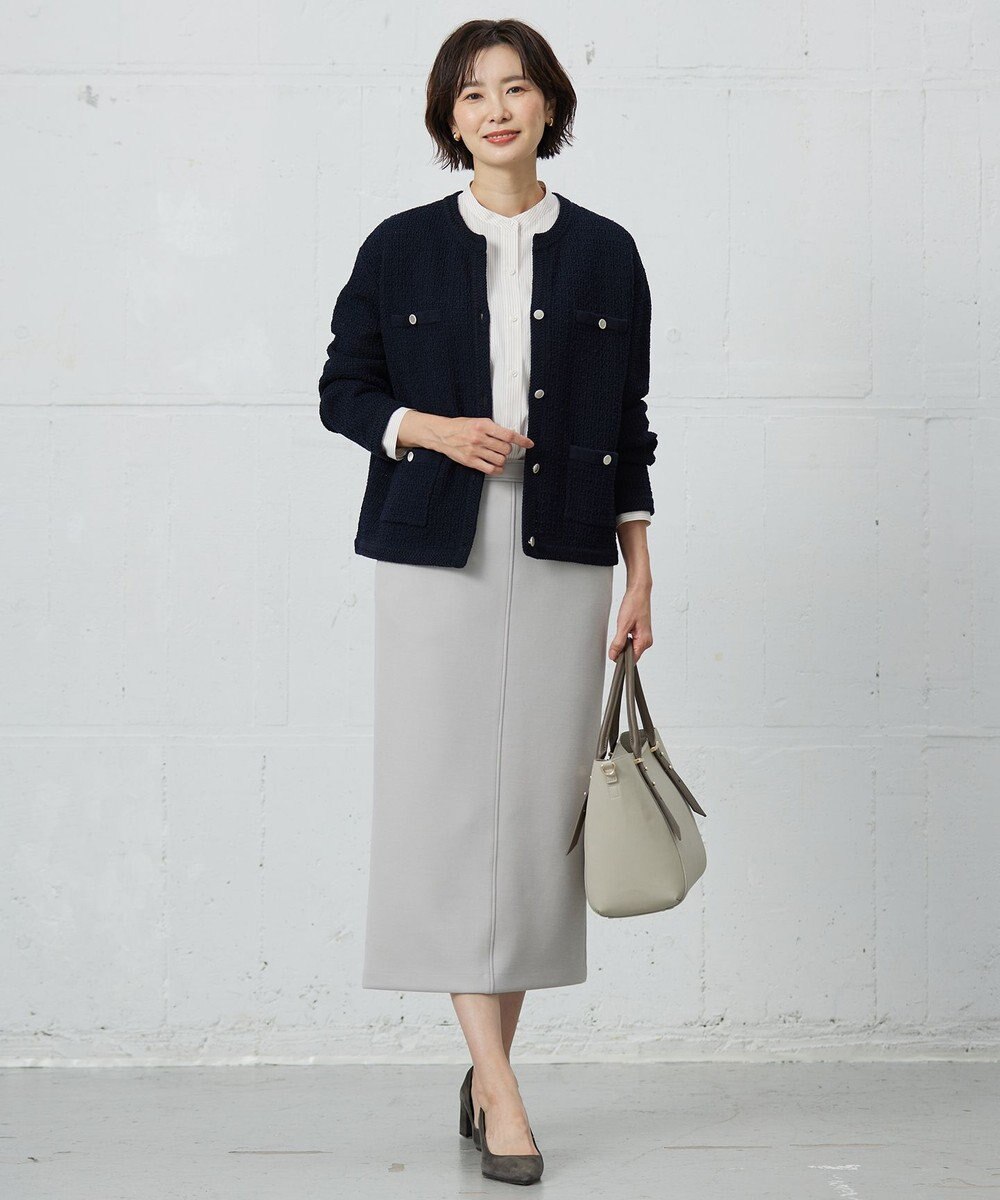 J.PRESS LADIES 【洗える】DAILY TWEED ニット アウター 