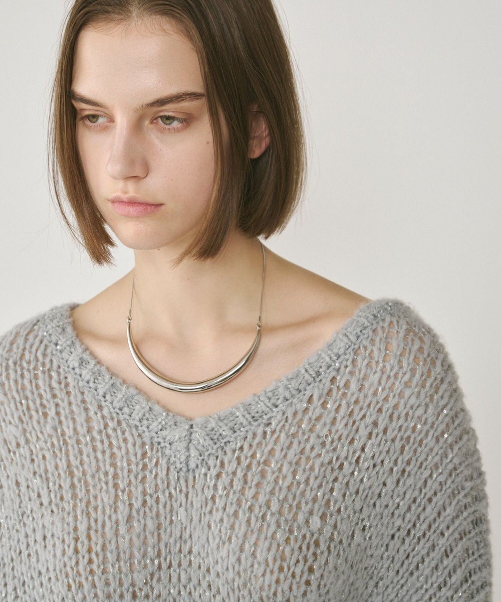 GRACE CONTINENTAL スパンコール畦ニットトップ 