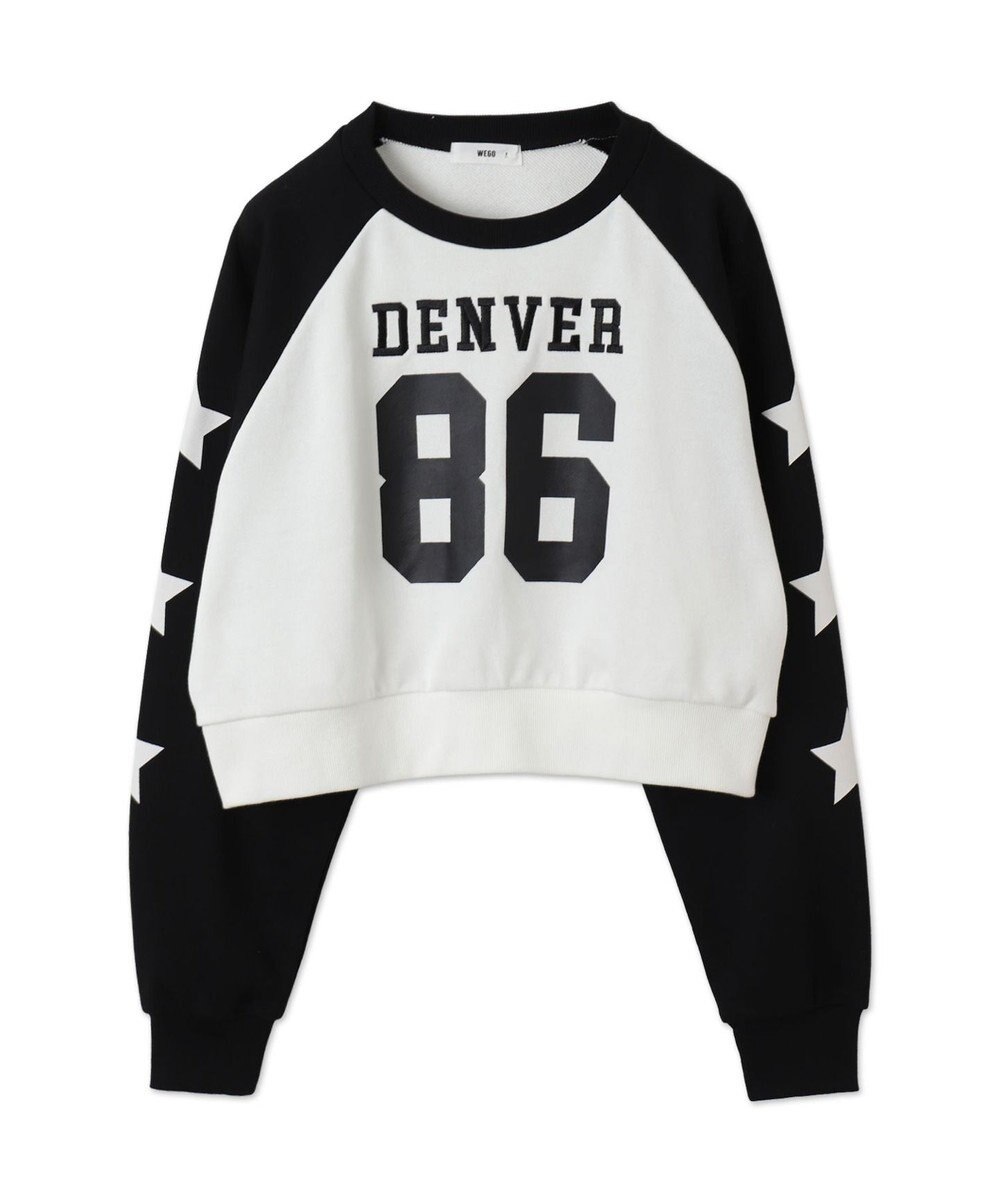 WEGO スターナンバリングラグランスウェット 