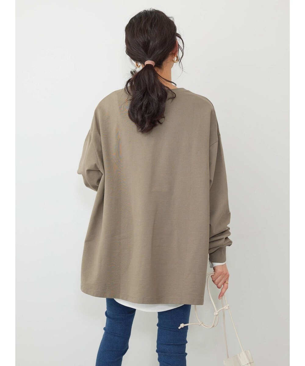 AMERICAN HOLIC 刺繍ロゴミニ裏毛ボートネックチュニック 